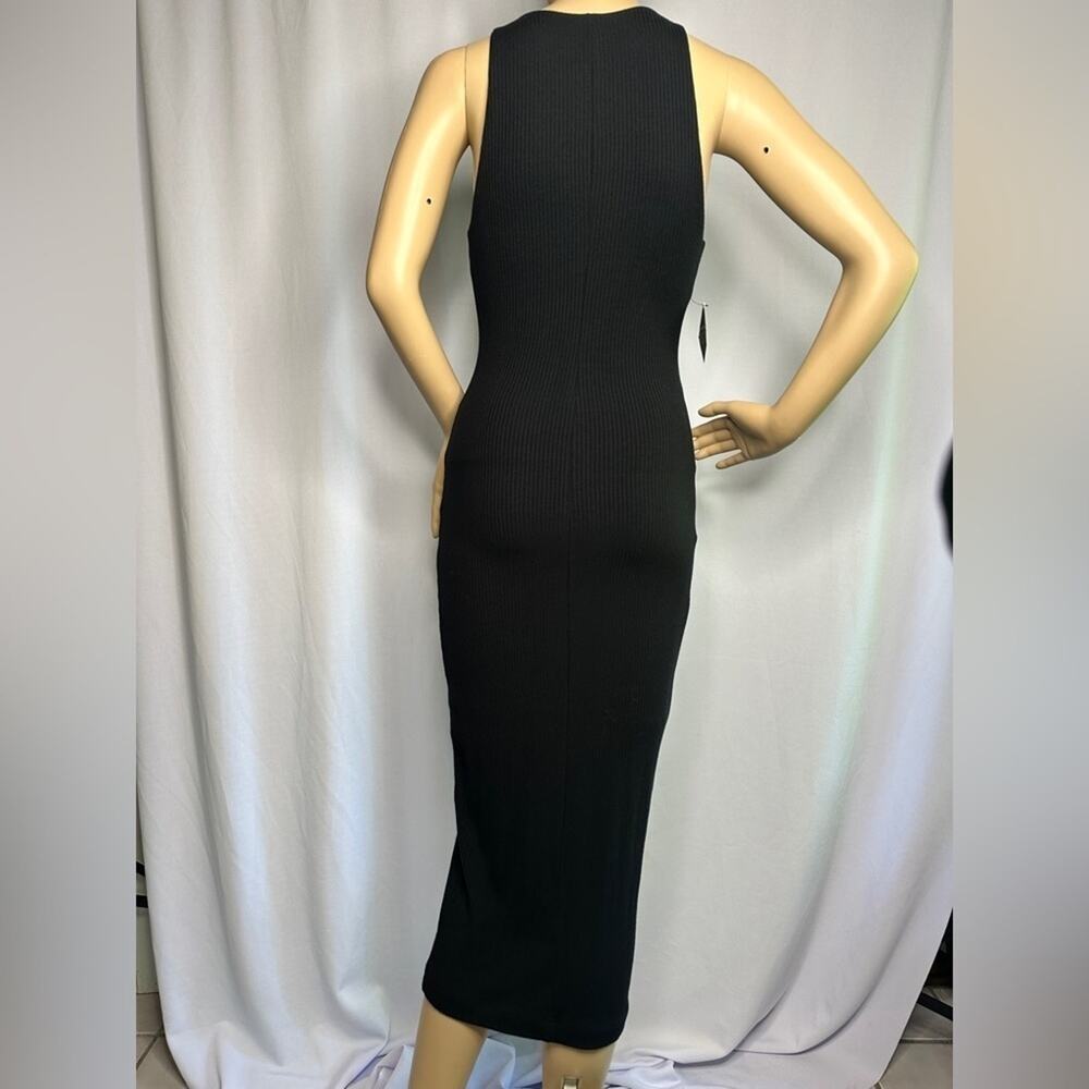 Nasty Gal Black Dress NWT Ribbed Stretch Sexy Cleavage Brand New - Picture 3 of 8